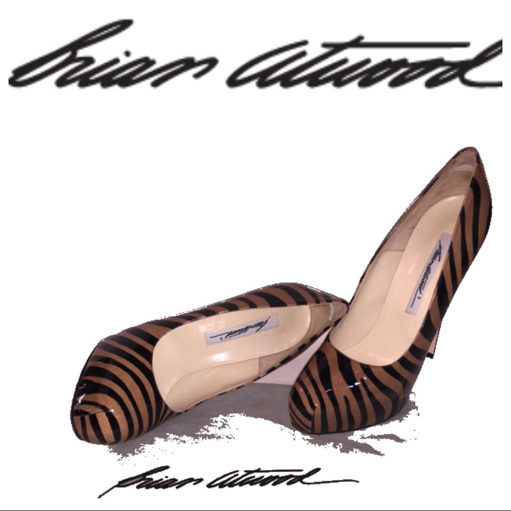 NWT Brian Atwood Maniac Tiger Print Pumps